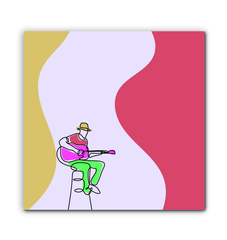 Guitar Line Art 3. Wrapped Canvas - Beyond T-shirts