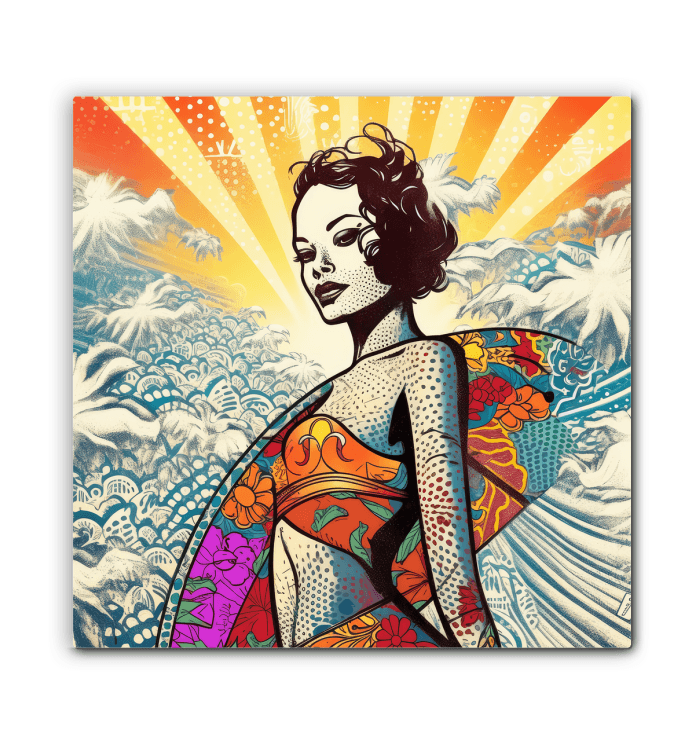 Surfing 5 27 Canvas art piece in a bright room