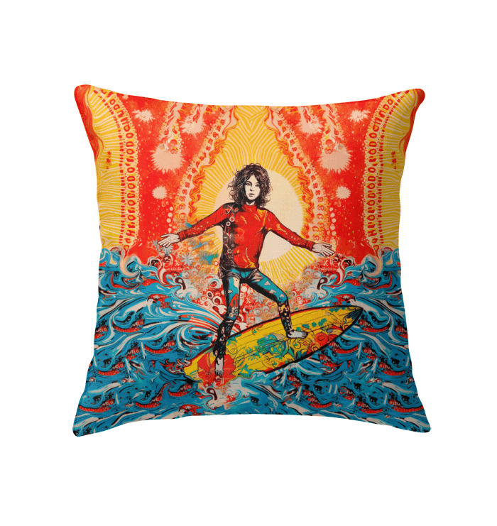 Surfing Reflections Indoor Pillow Capture Coastal Tranquility - Beyond T-shirts