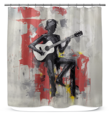 Abstract Horizon Shower Curtain