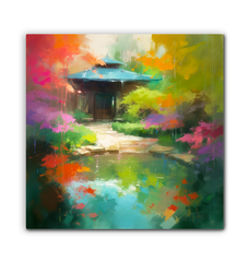 Lakeside Serenity Landscape Wrapped Canvas