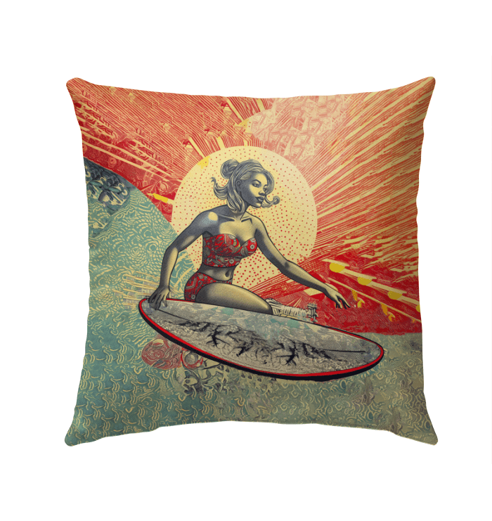 Surfer's Cove Patio Pillow - Beyond T-shirts