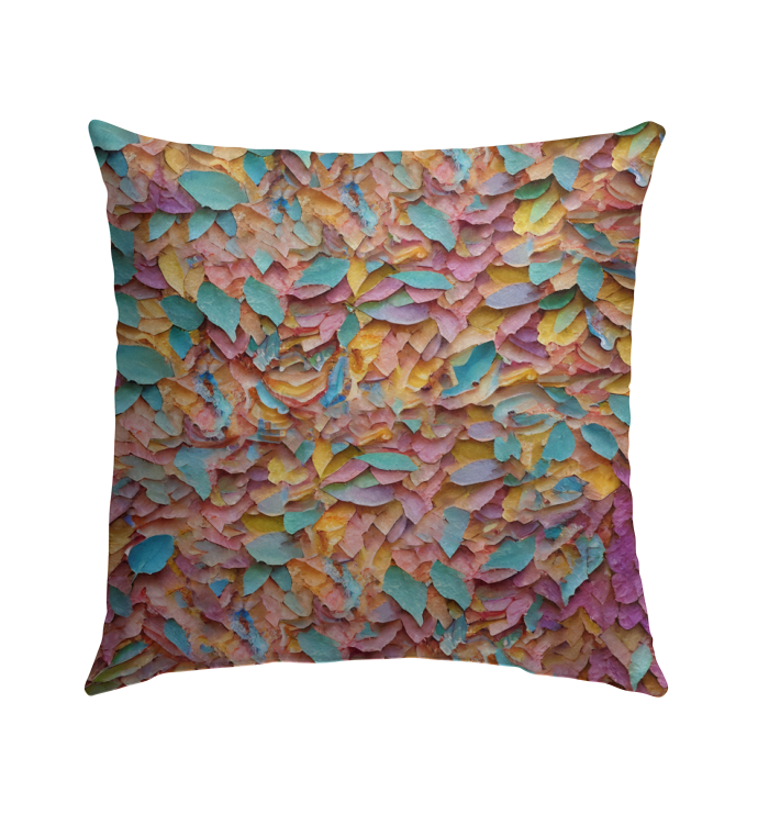 Cozy Autumn Leaves Whirlwind pattern on outdoor pillow.