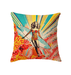 Sunset Surfer Indoor Pillow Catch The Coastal Tranquility - Beyond T-shirts