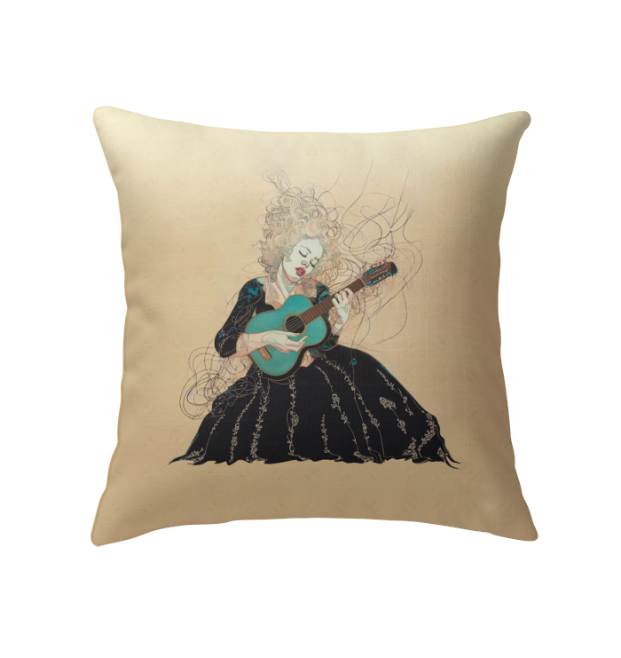 Sunflower Symphony Indoor Pillow on a modern couch