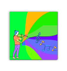 Lady Playing Violin Line Art Wrapped Canvas - Beyond T-shirts