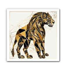 Lion's Tranquil Waterhole Reflection