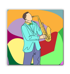 A Man Plays The Saxophone1 Wrapped Canvas - Beyond T-shirts