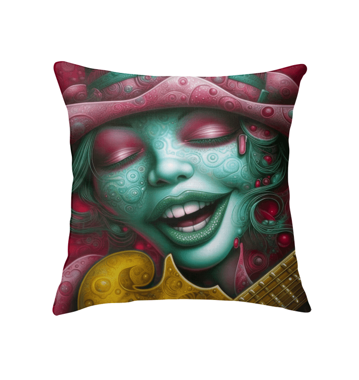 Whimsical Wonders II decorative indoor pillow on sofa.