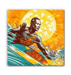 Ocean wave art on Surfing 5 18 Canvas