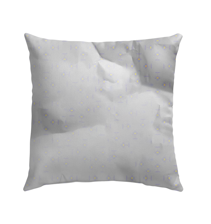 Resilient Warrior Pose design on a stylish outdoor pillow.