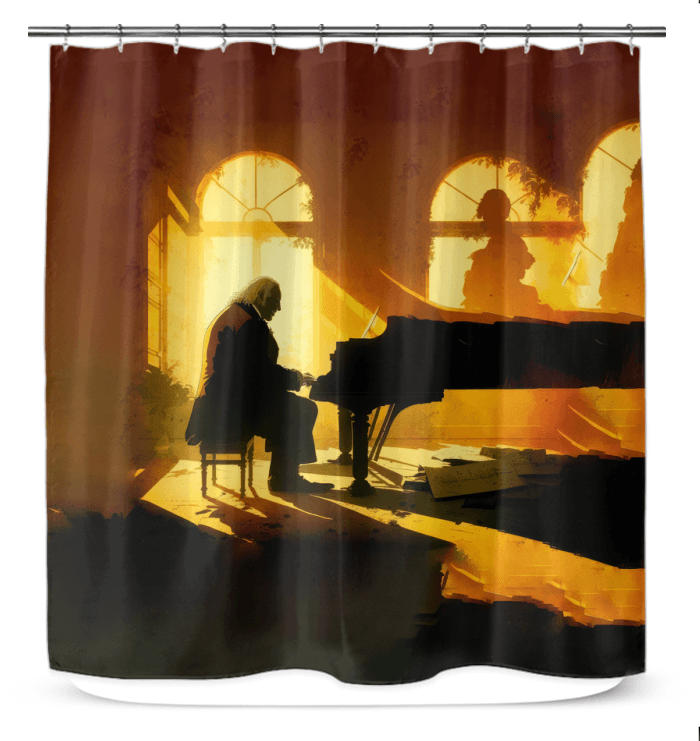 Elegant Musical Vibes Shower Curtain - Beyond T-shirts