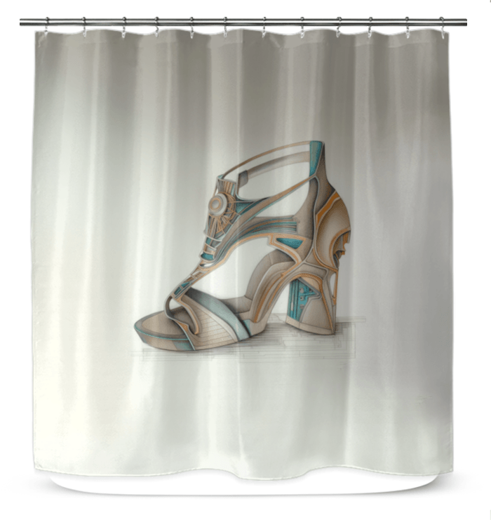 QuantumStride Futuristic Shoe Shower Curtain - Beyond T-shirts