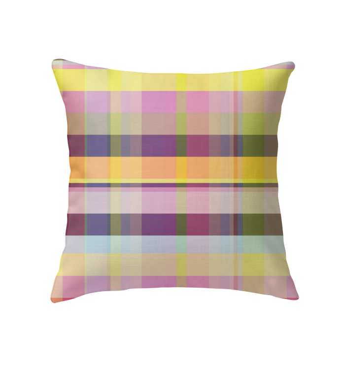 Close-up of the Vibrant Watercolor Strokes Indoor Pillow, showcasing its vibrant and expressive design.