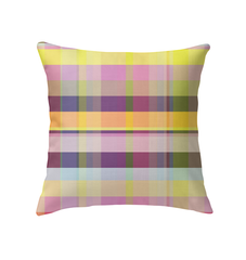 Close-up of the Vibrant Watercolor Strokes Indoor Pillow, showcasing its vibrant and expressive design.