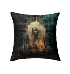 Artistic Expression design pillow in a stylish living room setting