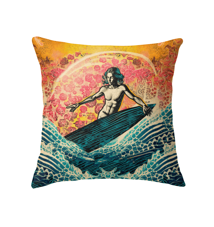 Surfing Splendor Indoor Pillow Radiate Beach Elegance - Beyond T-shirts