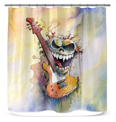 Tambourine's Twinkling Tidal Tunes Shower Curtain