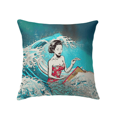 Seaside Fantasy Throw Pillow - Beyond T-shirts