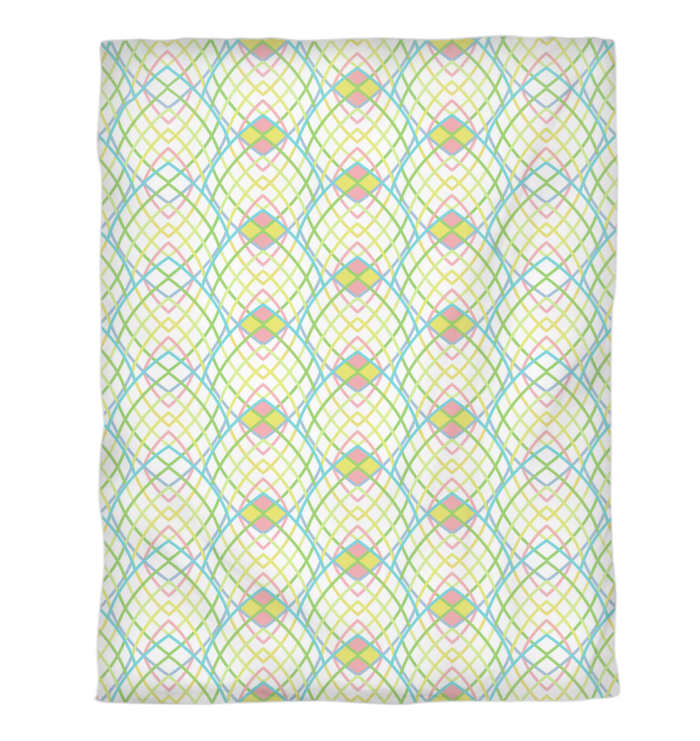 Colorful mosaic duvet cover perfect for cultural bedroom decor.