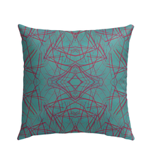 Durable outdoor pillow with Lily Lane design on patio