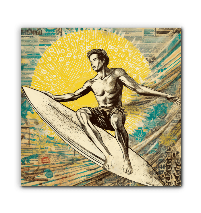 Surfing Reflections Canvas Art - Beyond T-shirts