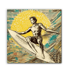 Surfing Reflections Canvas Art - Beyond T-shirts