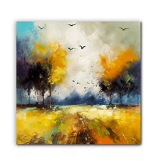 Tranquil Sunrise Landscape Wrapped Canvas