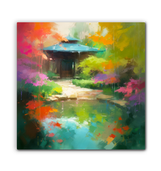 Lakeside Serenity Landscape Wrapped Canvas