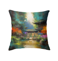 Serene Sunset Landscape Indoor Pillow