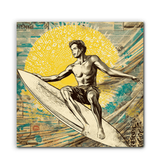 Surfing Reflections Canvas Art - Beyond T-shirts