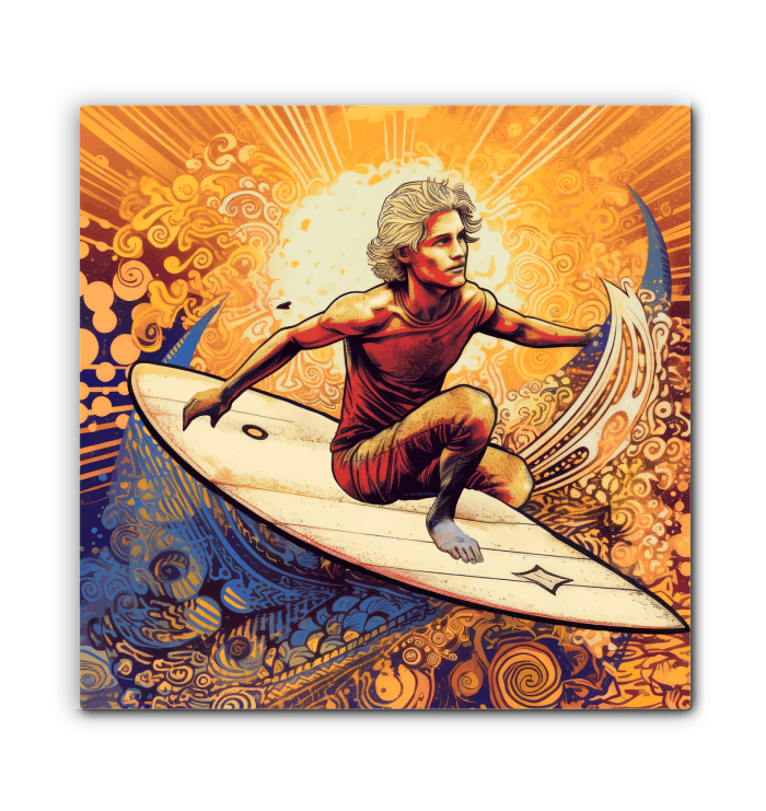 Surfing Horizon Wrapped Canvas - Beyond T-shirts