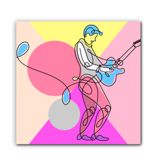 Guitar Line Art 4 Wrapped Canvas - Beyond T-shirts