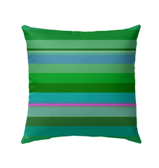 Close-up of vibrant, tropical stripes on Tropical Paradise Pillow.