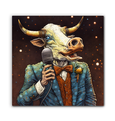 Cow's Serene Pasture Wrapped Canvas