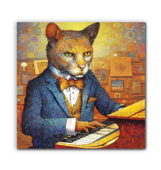 Cat's Dreamy Moonlight Wrapped Canvas
