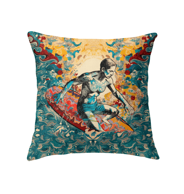 Vintage Surf Vibes Indoor Pillow Ride The Waves Of Nostalgia - Beyond T-shirts