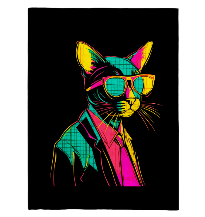 Moonlit Cat Silhouettes Sherpa Blanket - Beyond T-shirts