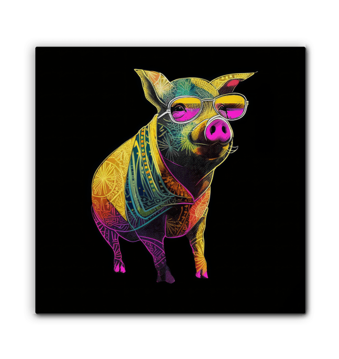 Playful Piglet Canvas Art - Beyond T-shirts
