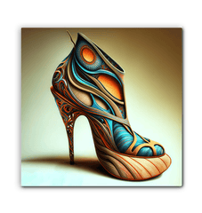 Abstract Fusion: Futuristic Shoe Wrapped Canvas - Beyond T-shirts
