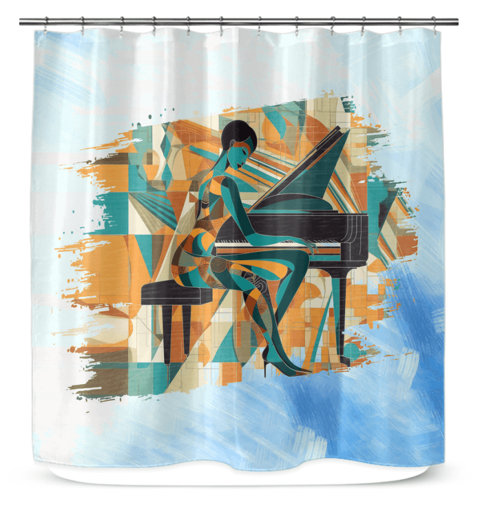Glam Rock Revival Bathroom Curtain - Beyond T-shirts