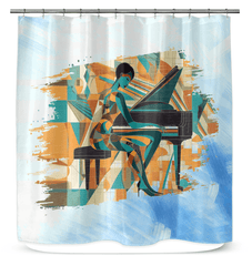 Glam Rock Revival Bathroom Curtain - Beyond T-shirts
