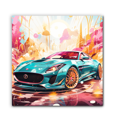 Night Drive Neon Wrapped Canvas