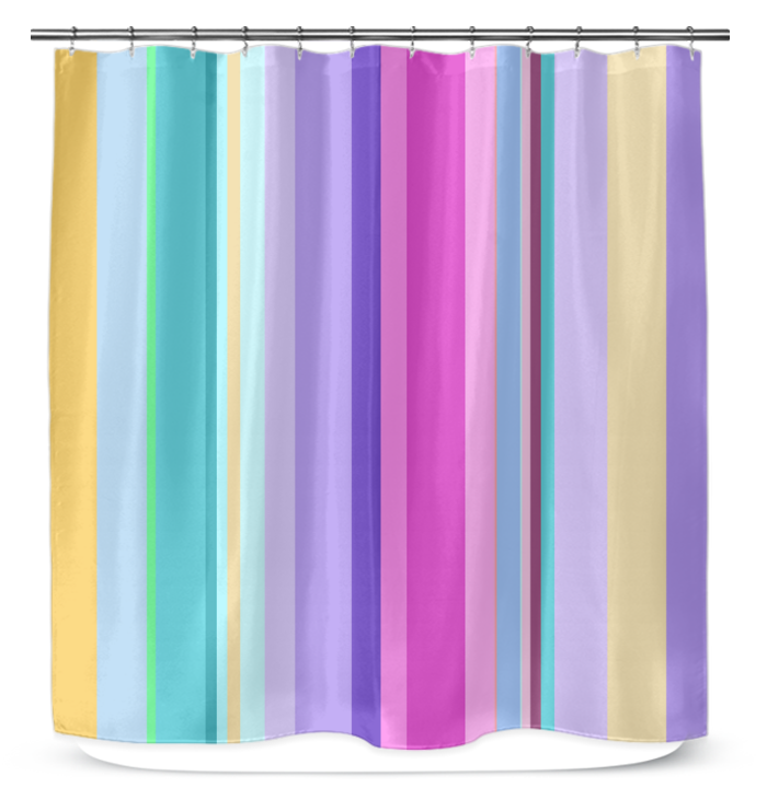 Close-up of Timeless Stripe Design on Vintage Linen Shower Curtain