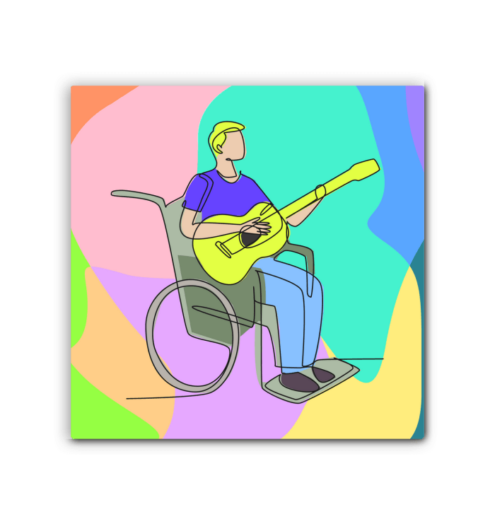 A Man Playing Guitar1.1 Wrapped Canvas - Beyond T-shirts