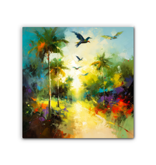 Coastal Sunset Paradise Wrapped Canvas