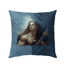 NS-869 outdoor pillow in a garden setting, enhancing outdoor decor.