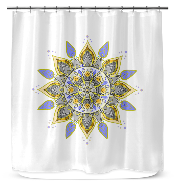 Mandala Lotus Bloom Shower Drapes - Beyond T-shirts