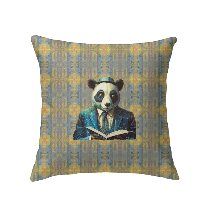 Playful Panda Paradise Indoor Pillow in a cozy living room setting