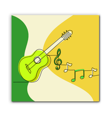 Guitar Line Art Wrapped Canvas - Beyond T-shirts
